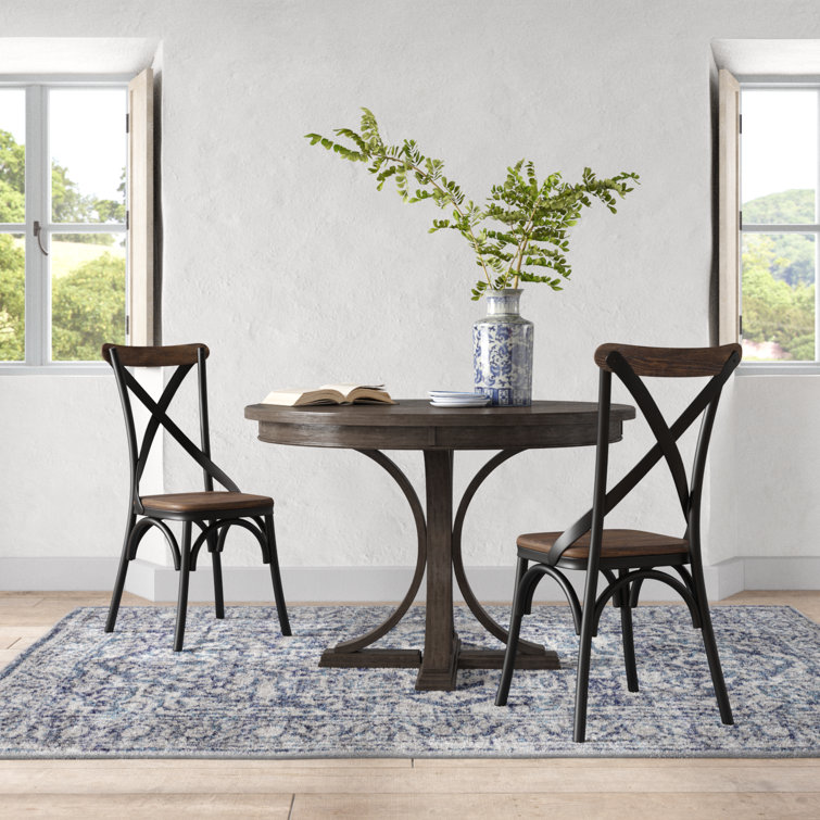 Cross back dining discount chairs and table